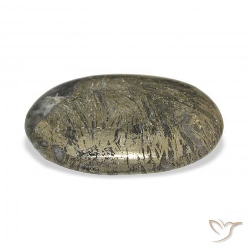 Feather Pyrite Multicolorido Natural 32.74ct, oval, Opaco