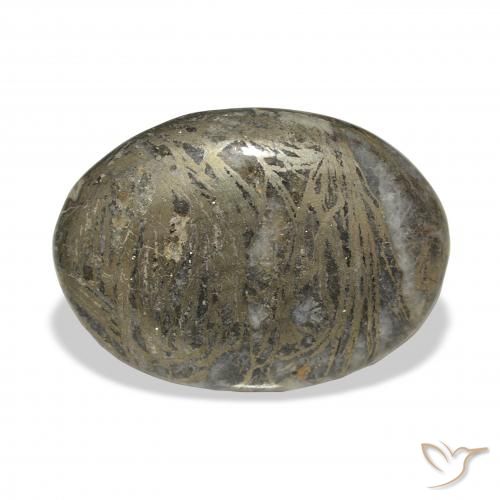 37.90ct Natural Bronze Enegrecido Feather Pyrite, oval, Opaco