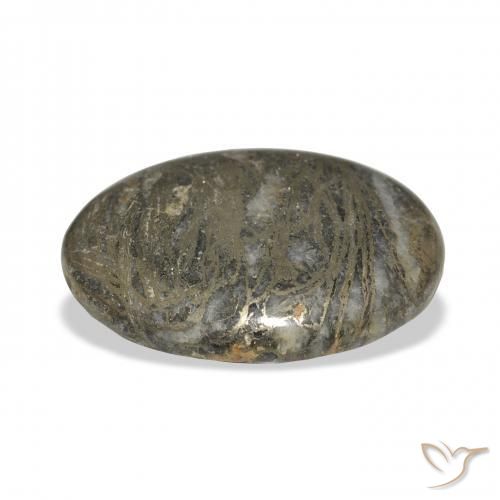 Feather Pyrite Bronze Enegrecido Natural 37.90ct, oval, Opaco