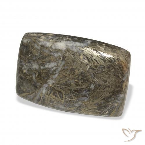 Feather Pyrite Bronze Enegrecido Natural 38.92ct, Almofada, Opaco