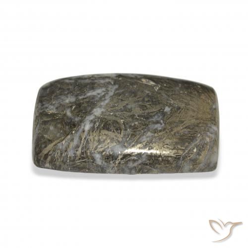 Feather Pyrite Bronze Enegrecido Natural 38.92ct, Almofada, Opaco