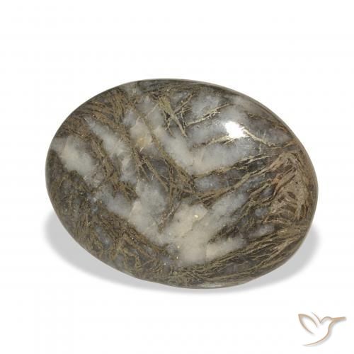 Feather Pyrite Preto com Bronze Natural 23.93ct, oval, Opaco