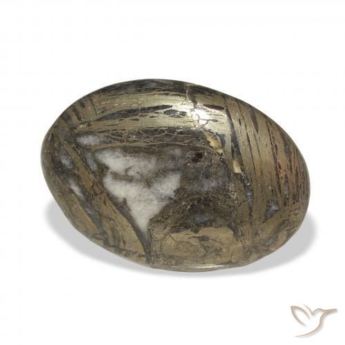 Feather Pyrite marrom escuro Natural 29.35ct, oval, Opaco