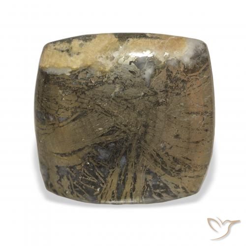 36.45ct Natural Bronze Enegrecido Feather Pyrite, Almofada, Opaco