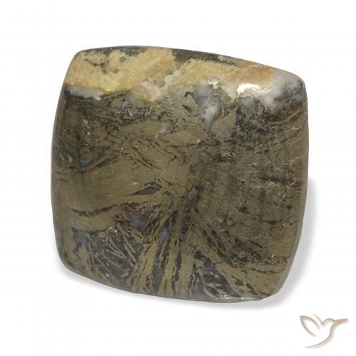 Feather Pyrite Bronze Enegrecido Natural 36.45ct, Almofada, Opaco