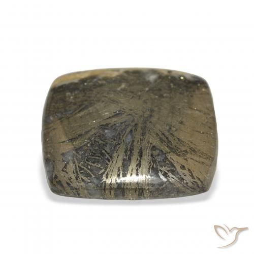 Feather Pyrite Bronze Enegrecido Natural 36.45ct, Almofada, Opaco