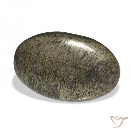 Feather Pyrite Bronze Enegrecido Natural 36.99ct, oval, Opaco
