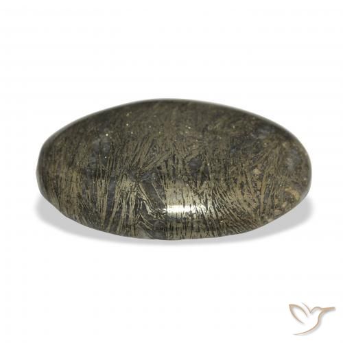 Feather Pyrite Bronze Enegrecido Natural 36.99ct, oval, Opaco