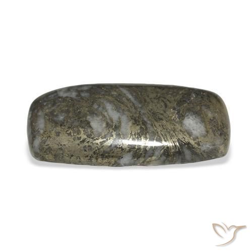 Feather Pyrite Preto com Bronze Natural 35.65ct, Almofada, Opaco