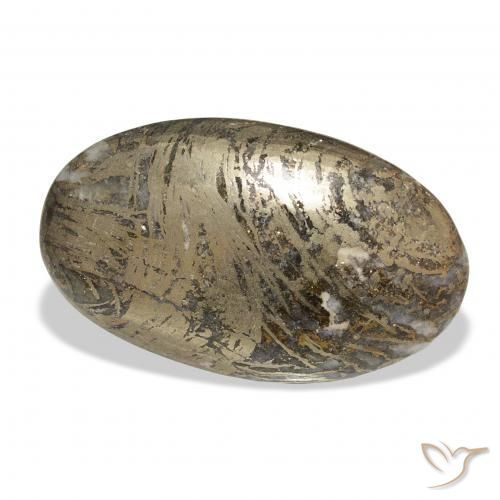 Feather Pyrite Multicolorido Natural 37.38ct, oval, Opaco