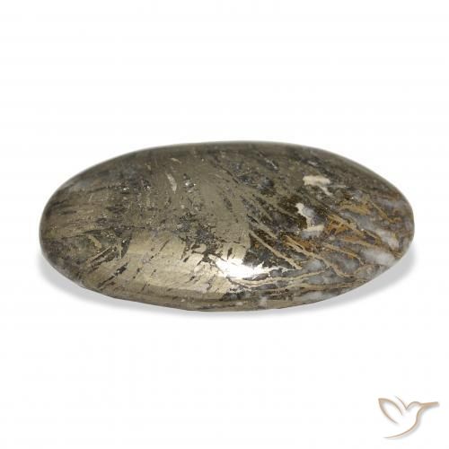 Feather Pyrite Multicolorido Natural 37.38ct, oval, Opaco