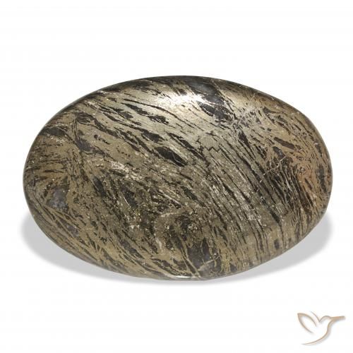 38.68ct Natural Multicolorido Feather Pyrite, oval, Opaco
