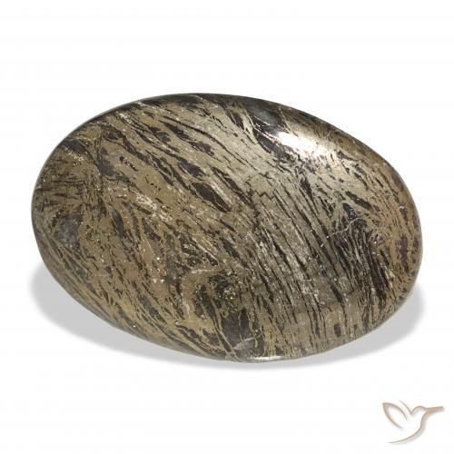 Feather Pyrite Multicolorido Natural 38.68ct, oval, Opaco
