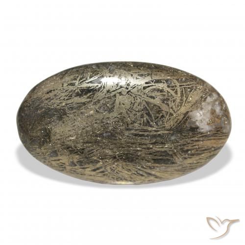 33.42ct Natural Multicolorido Feather Pyrite, oval, Opaco