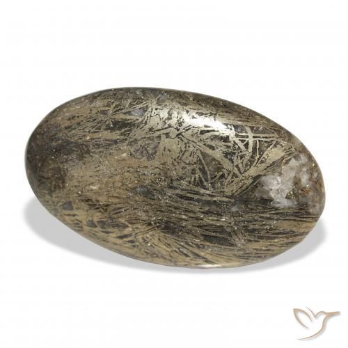 Feather Pyrite Multicolorido Natural 33.42ct, oval, Opaco