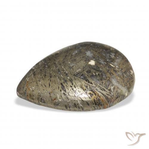 Feather Pyrite Multicolorido Natural 30.77ct, Formato de pêra, Opaco