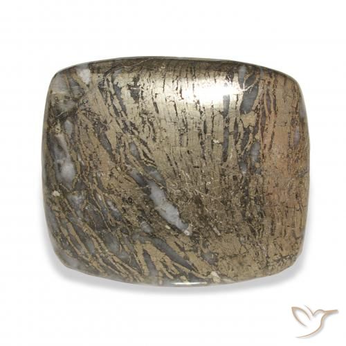 32.54ct Natural Multicolorido Feather Pyrite, Almofada, Opaco
