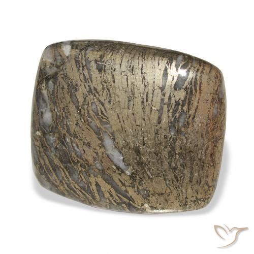 Feather Pyrite Multicolorido Natural 32.54ct, Almofada, Opaco