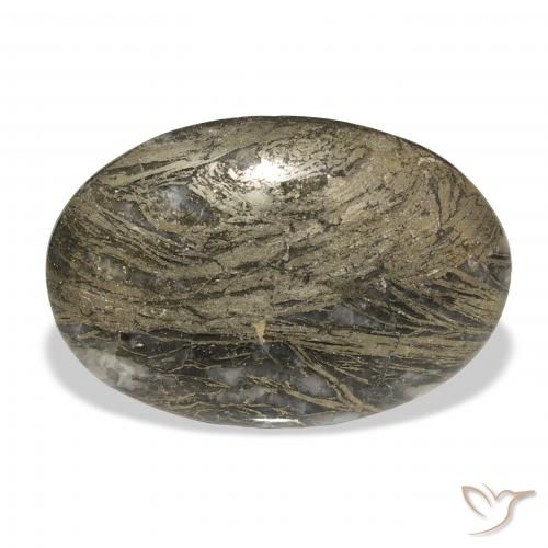 27.23ct Natural Multicolorido Feather Pyrite, oval, Opaco