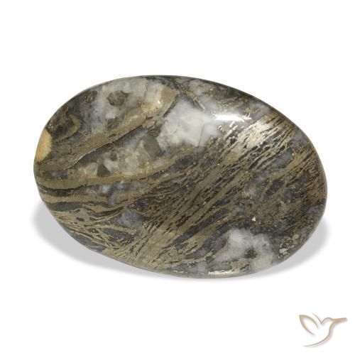 Feather Pyrite Multicolorido Natural 26.51ct, oval, Opaco