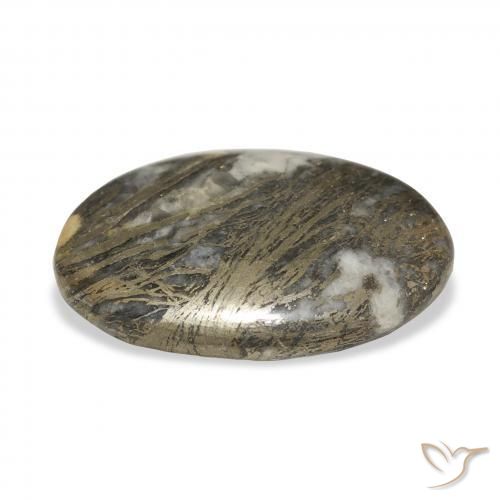 Feather Pyrite Multicolorido Natural 26.51ct, oval, Opaco