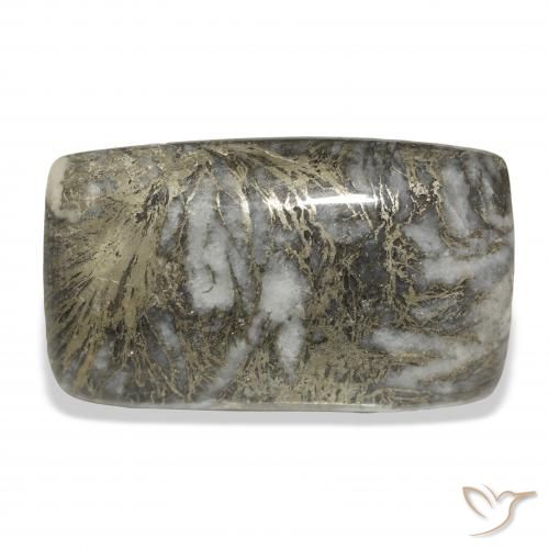 36.96ct Natural Multicolorido Feather Pyrite, Almofada, Opaco