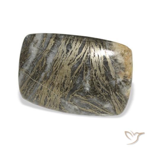 Feather Pyrite Multicolorido Natural 25.34ct, Almofada, Opaco