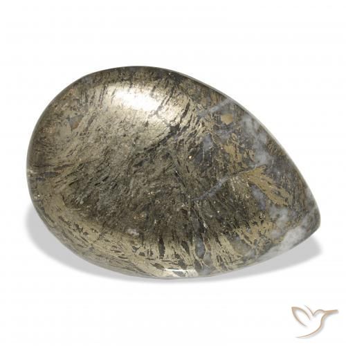 Feather Pyrite Multicolorido Natural 30.92ct, Formato de pêra, Opaco
