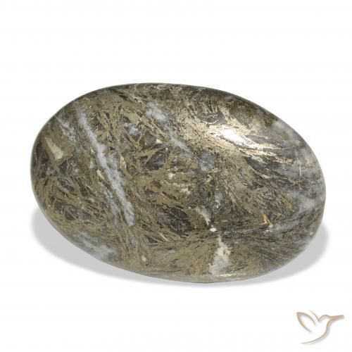 Feather Pyrite Multicolorido Natural 34.99ct, oval, Opaco