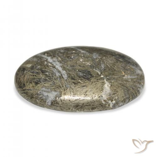 Feather Pyrite Multicolorido Natural 34.99ct, oval, Opaco