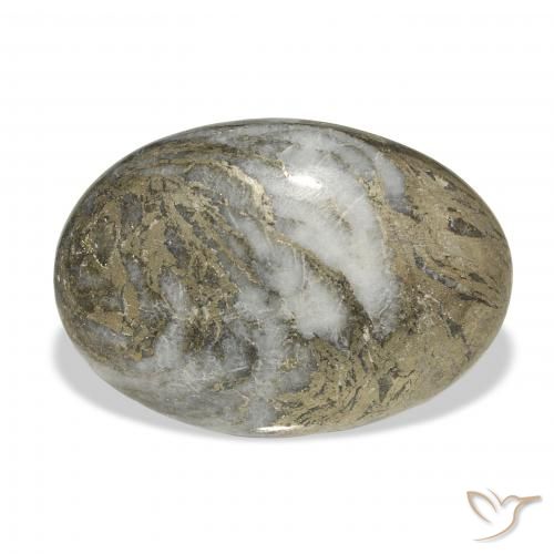 22.73ct Natural Multicolorido Feather Pyrite, oval, Opaco