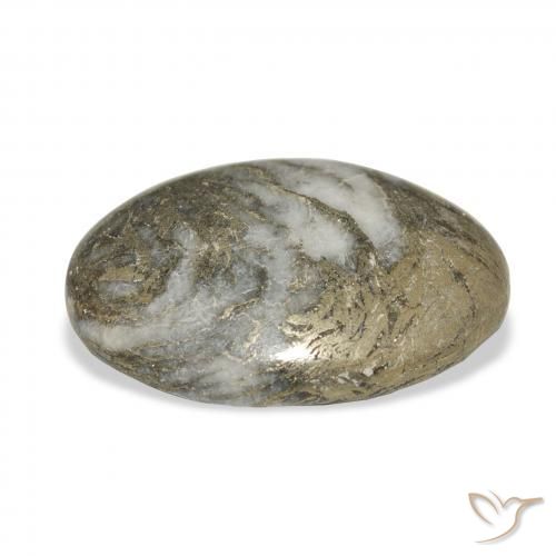 Feather Pyrite Multicolorido Natural 22.73ct, oval, Opaco