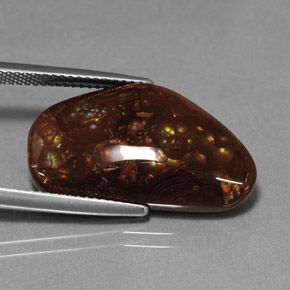 Ágata de fogo multicolorido natural 12,36ct, forma extravagante, opaco