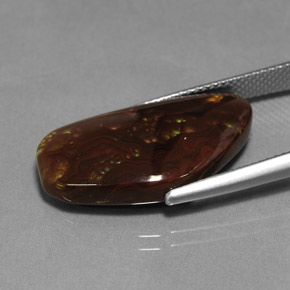 Ágata de fogo multicolorido natural 12,36ct, forma extravagante, opaco