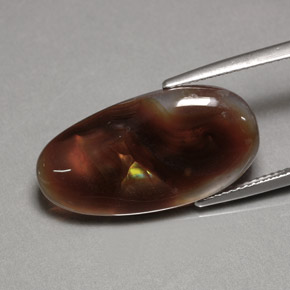 Ágata de fogo multicolorido natural 10,63ct, transparente, transparente/translúcido