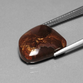 Ágata de fogo multicolorido natural 7,31ct, transparente, transparente/translúcido