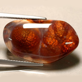 Ágata de fogo multicolorido natural 13,43ct, transparente, transparente/translúcido