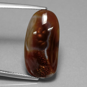 Ágata de fogo multicolorido natural 10,85ct, transparente, transparente/translúcido