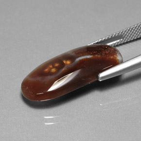 Ágata de fogo multicolorido natural 10,85ct, transparente, transparente/translúcido