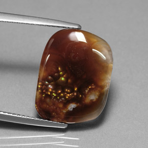 Ágata de fogo multicolorido natural 8,03ct, transparente, transparente/translúcido
