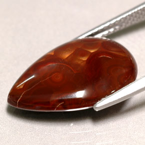 Ágata de fogo multicolorido natural 4,68ct, transparente, transparente/translúcido