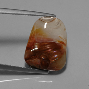 Ágata de fogo multicolorido natural 7,31ct, transparente, transparente/translúcido