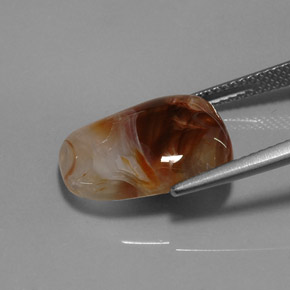 Ágata de fogo multicolorido natural 7,31ct, transparente, transparente/translúcido