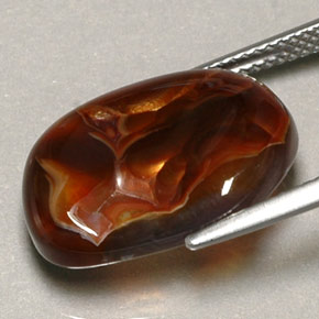 Ágata de fogo multicolorido natural 9,10ct, transparente, transparente/translúcido