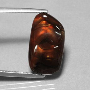 Ágata de fogo multicolorido natural 7,01ct, transparente, transparente/translúcido
