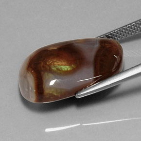 Ágata de fogo multicolorido natural 10,11ct, transparente, transparente/translúcido
