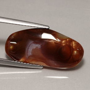 Ágata de fogo multicolorido natural 7,56ct, transparente, transparente/translúcido