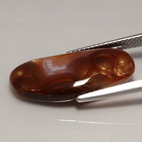 Ágata de fogo multicolorido natural 7,56ct, transparente, transparente/translúcido
