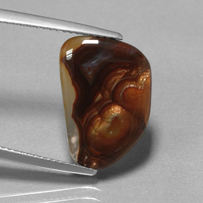 Ágata de fogo multicolorido natural 5,78ct, transparente, transparente/translúcido