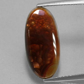 Ágata de fogo multicolorido natural 4,87ct, transparente, transparente/translúcido